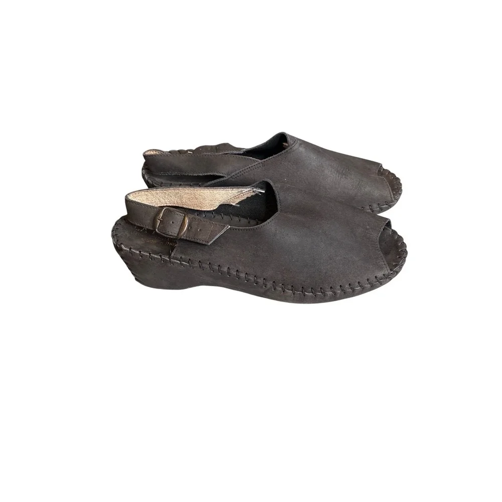 Women's Dark Brown Suede Wedge Slingback